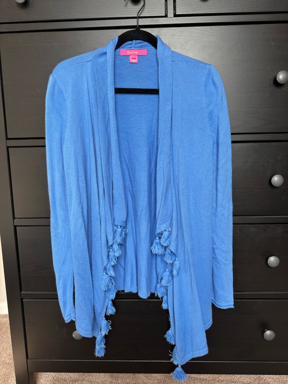 Lilly Pulitzer Catriona Tassel Cardigan in Bennet Blue, Size S